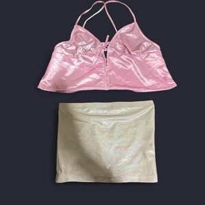 H&M Pink top and sparkley Skirt Set